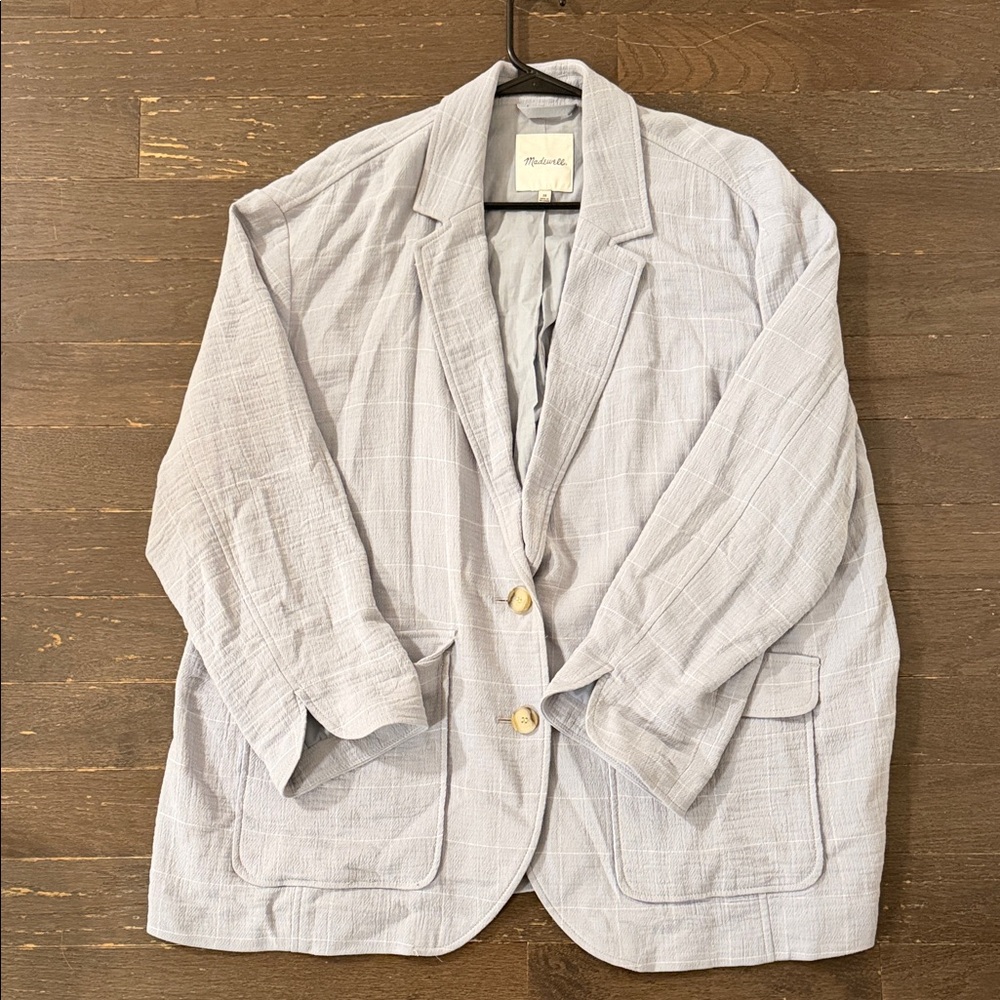 Madewell Light Gray Blazer with Button Closure